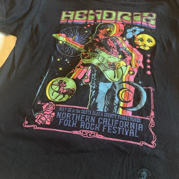 Liquid Blue Jimi Hendrix T-Shirt Mens M Short Sleeve Neon Glow In The Dark UV - Picture 3 of 7